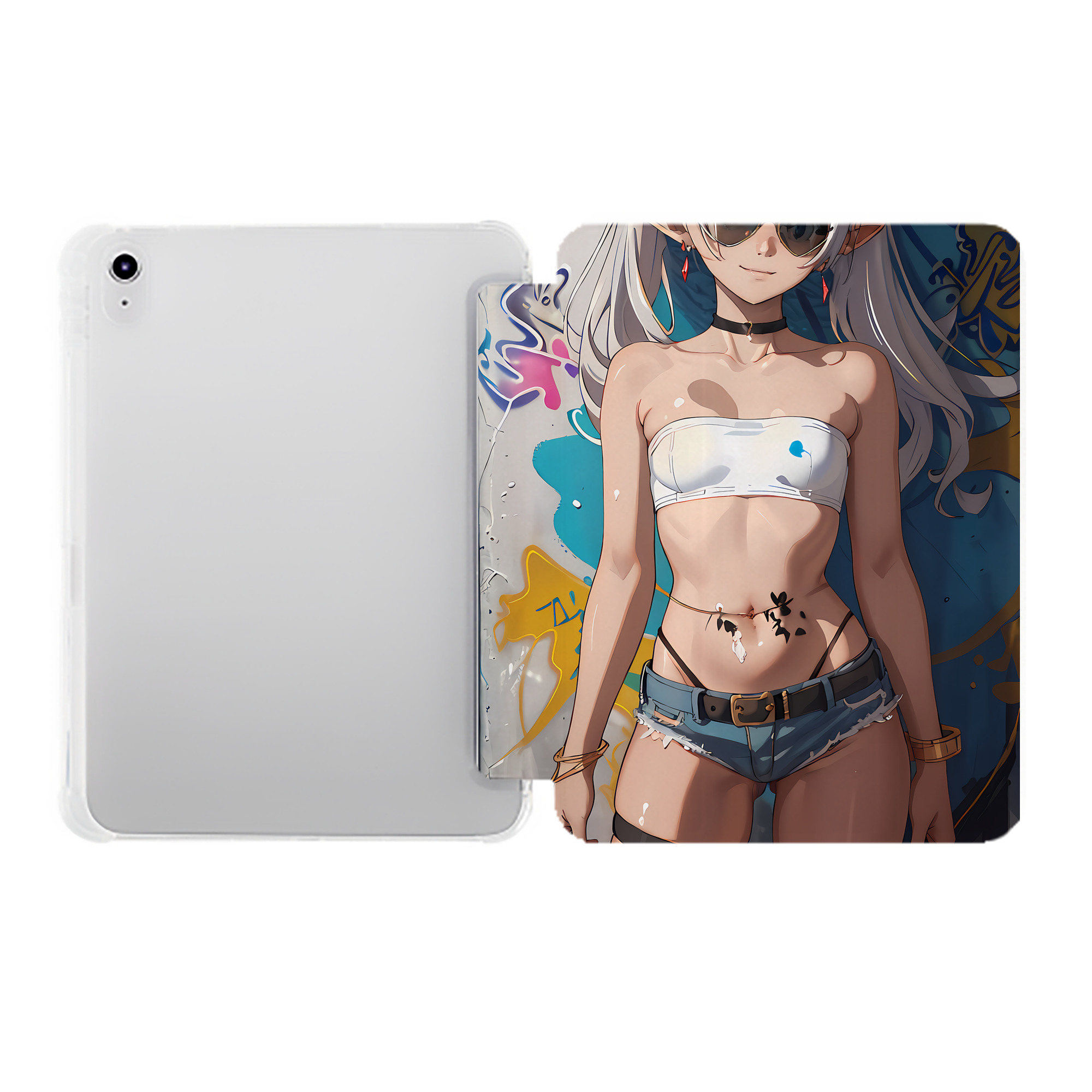 （画像用） 葬送のフリーレン Frieren IPad ケース ペン収納付き 三つ折りスタンド PUレザー×シリコン 対応機種9.5/10.5/10.9インチ
